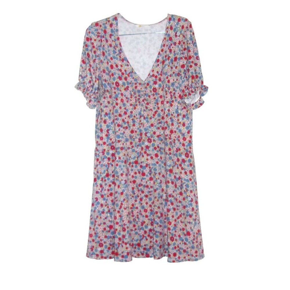 Boden Floral Fit & Flare Dress Sz. 12P Stretch Stretch Vicose Elastane Cottage